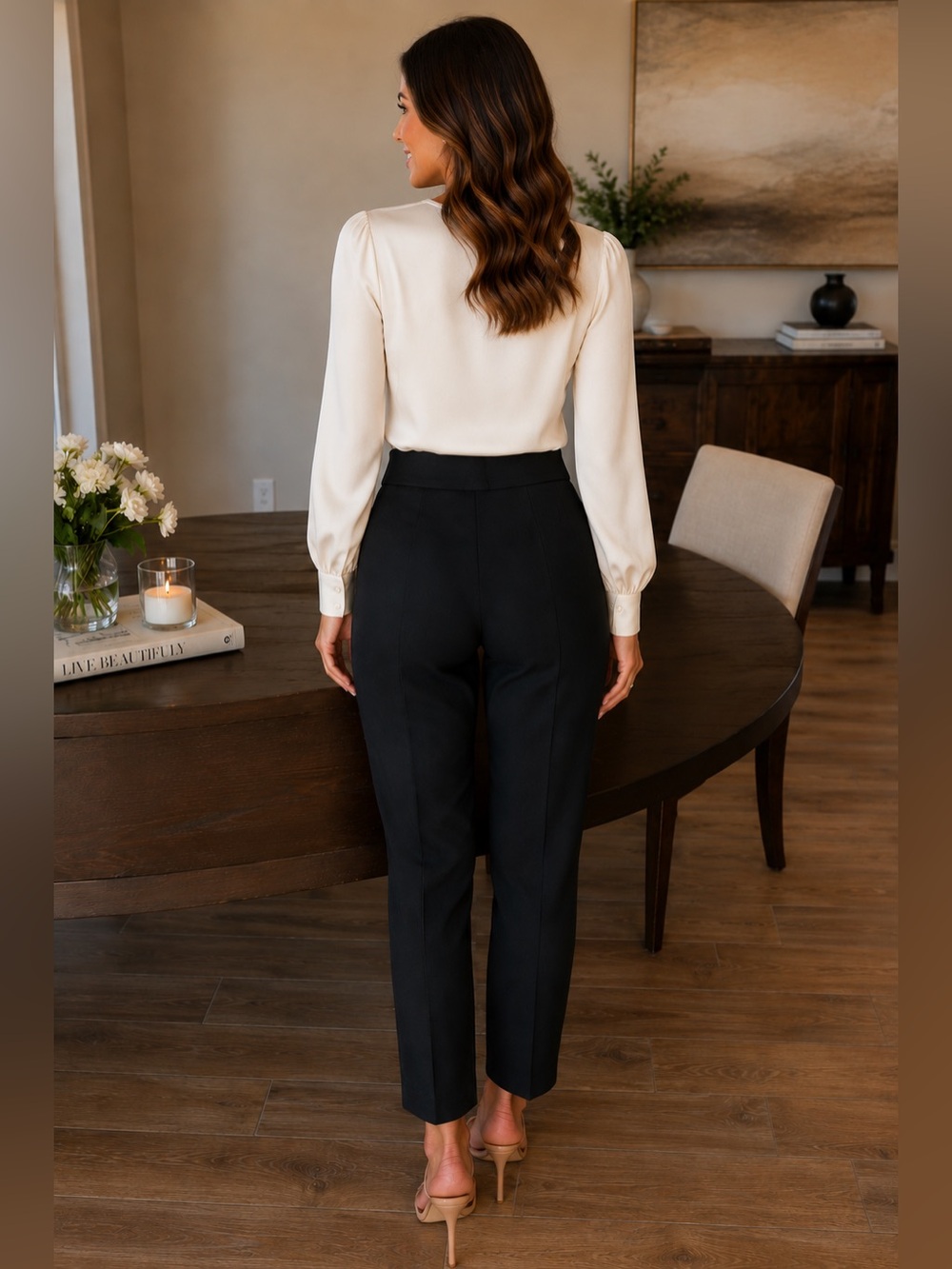 Anne Klein Black Tregging Skinny Pull‑On Pants – Size M – - Picture 4 of 12